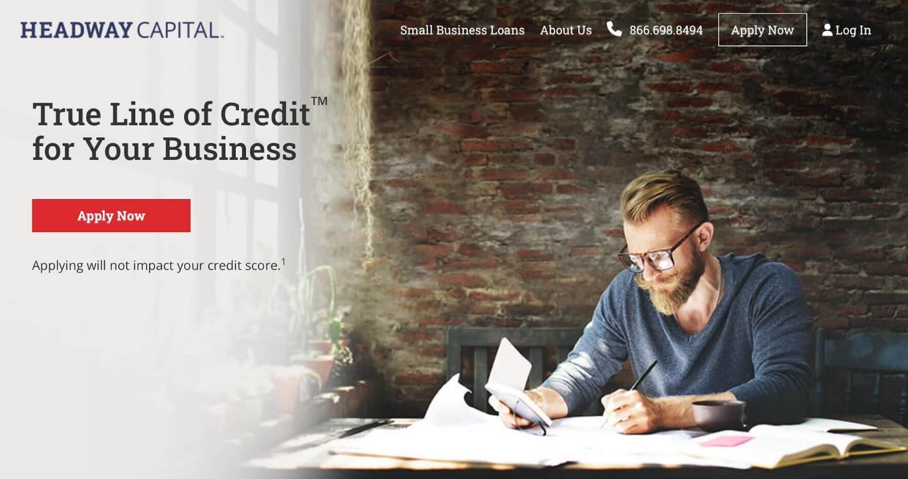 Headway Capital homepage: True Line of Credit for Your Business